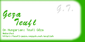 geza teufl business card